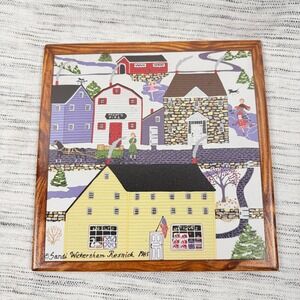 Sandi Wickersham Resnick Tile Outdoor Winter Scene 1985 8" Square